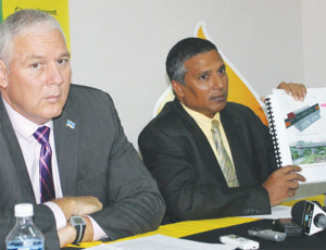 UWP Political Leader Allen Chastanet and former Minister for Communications and Works, Guy Joseph. [Photo: Stan Bishop]