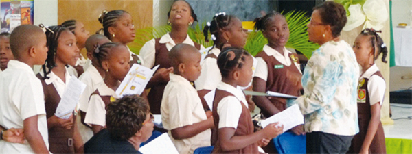 Students in the spotlight at the anniversary celebration.