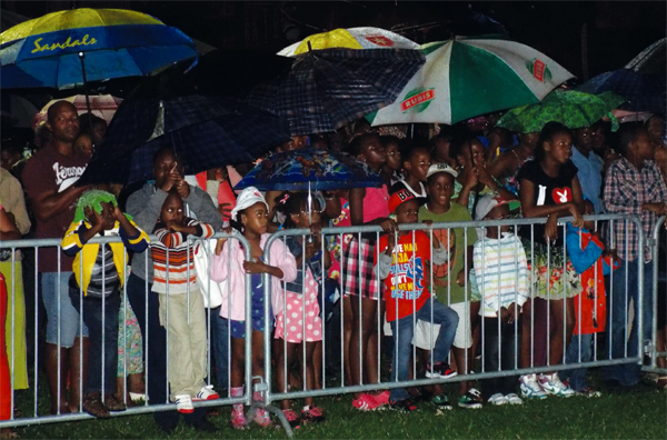 A section of the large crowd that turned up at the Derek Walcott Square.