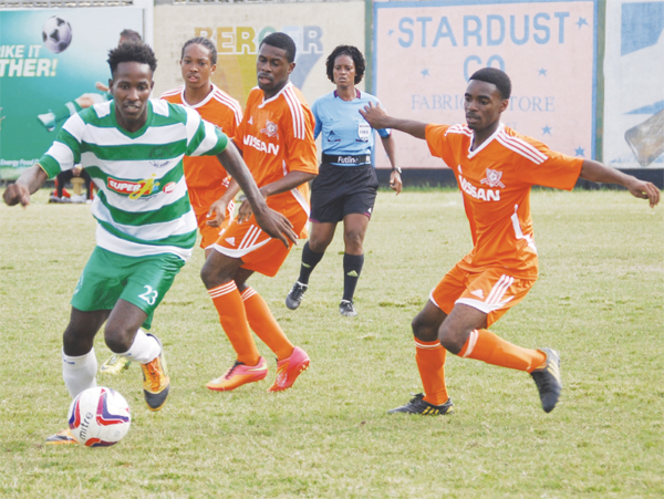 Northern United player Eden Charles continue to break free against VSC. (PHOTO: Anthony De Beauville)