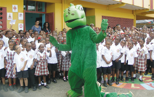 Mascots take centre stage during the presentations.