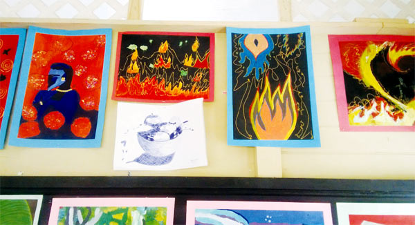Some of the artwork on display.