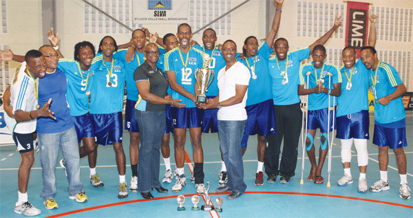 Celebration time for Team St. Lucia. [Photo: Anthony De Beauville]