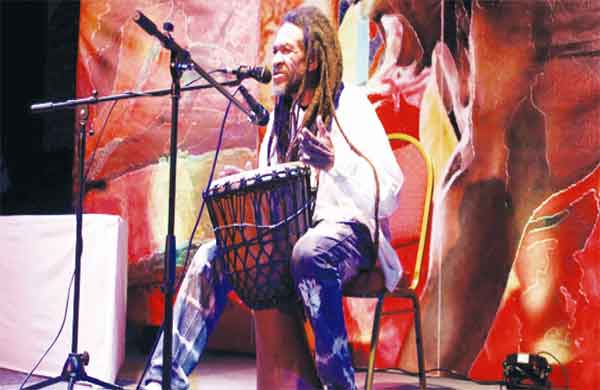 Ras Izley performing at the 2014 National Arts Festival Poetry Night at the National Cultural Centre. (Photo: Stan Bishop)