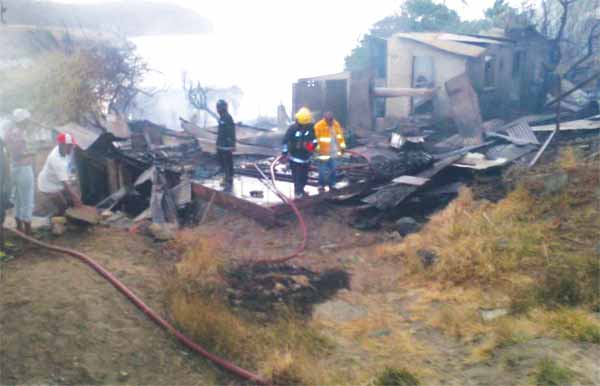Image of the Micoud fire scene.