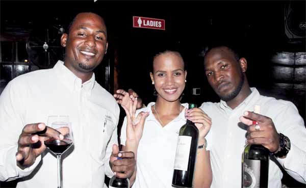 Proudly displaying some of the company's fine wines.