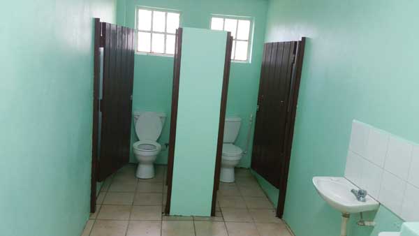 The newly refurbished boys washroom at the Lady Gordon Opportunity Centre at Ciceron.
