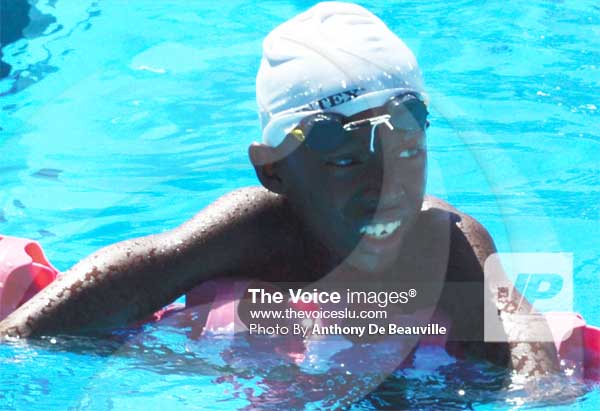 One of the outstanding performers for Sports Academy at Lucian Grand Prix swim meet Shaquil Flavius..(PHOTO: Anthony De Beauville))