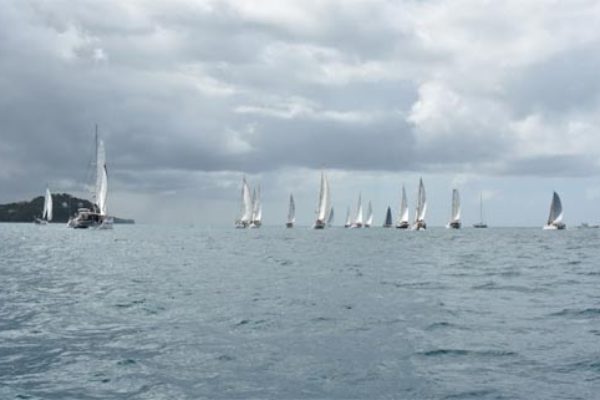 The fleet sail along the Saint Lucia coast for leg 1 before setting a course for Santa Marta, Colombia © WCC / Lucia Ivanissevich