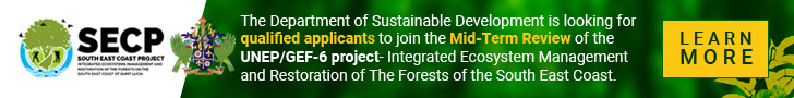 The Department of Sustainable Development in Saint Lucia is looking for qualified applicants to join the Mid-Term Review of the UNEP/GEF-6 project- Integrated Ecosystem Management and Restoration of The Forests of the South East Coast. Tap/click here to learn more.