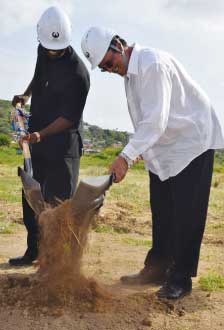Sod Turning for Vieux Fort office building