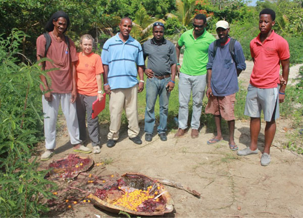 img: The carcass of the slaughtered turtle. [Photo: Saint Lucia National Trust]