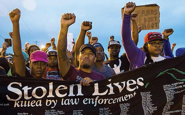 Image: African American protesting police shootings