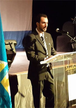Image: Chargé d’Affaires of the Argentine Republic Ramiro Alfonso Hidalgo welcoming guests to the event.