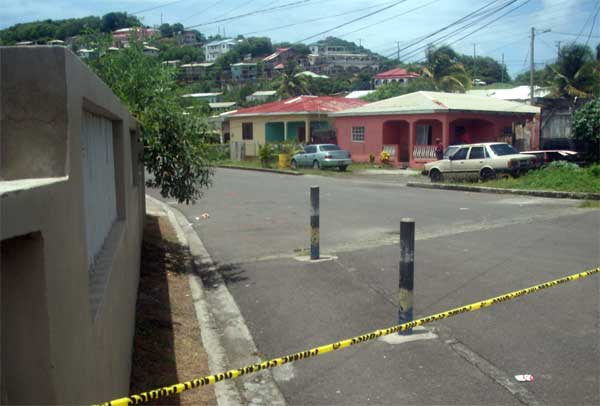 Image: Police cordoned off the area where the shooting took place