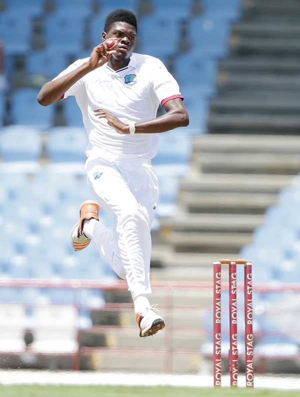 Image: Fast bowler Alzarri Joseph picked up 3 for 69 on debut versus India (Photo AP)