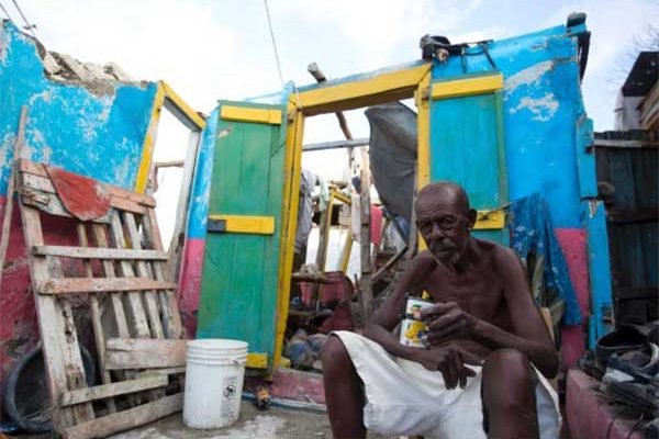 Image: A hurricane victim in Haiti.