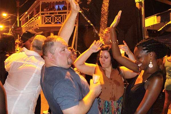 Image: Tourists having fun at Gros Islet.