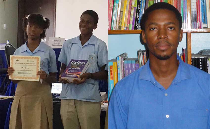 Image: Abigail Smith (left) and AbassYekeen. At right, Teacher Claudius Athill