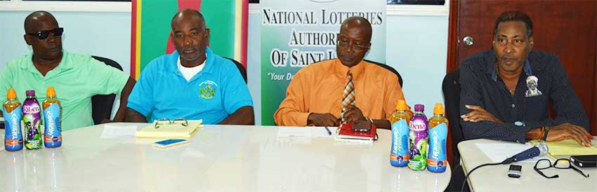 Image: (l-r) Gilroy Hall, Patrick Mathurin, Donavan Williams and Ryan O’Brian at Thursday’s press briefing.(Photo: Anthony De Beauville)