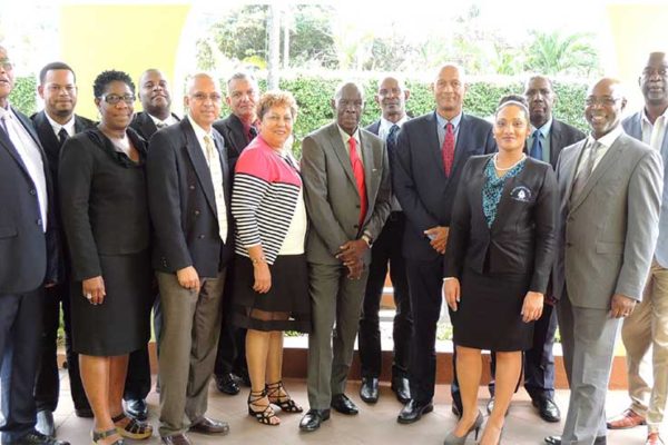 Image: Pictured above, St. Lucia League Board of Directors, CCCU Board of Directors, General Manager of CCCU and General Manager of St. Lucia Co-operative Credit Union League.