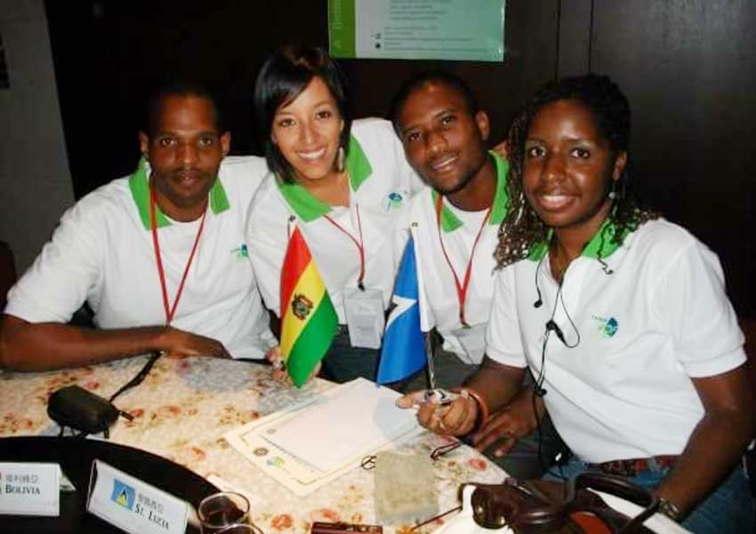 Image: Elsa Mathurin (right) with other students in Taiwan.