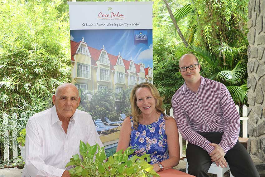 Image: Michael Chastanet with new Chairwoman Feolla Chastanet and Managing Director Mark Ferguson.