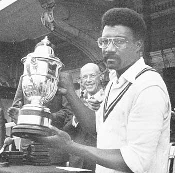 Image: Clive Lloyd holds the World Cup after West Indies win in 1979