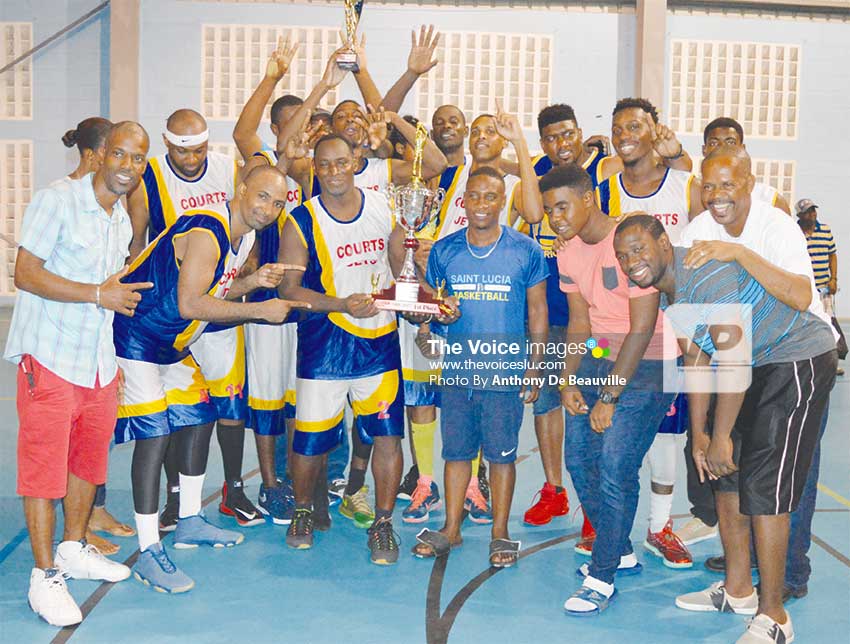 Image: Courts Jets celebrate their 5th consecutive championship victory. (PHOTO: Anthony De Beauville)