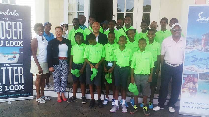 Image: Junior Golfers at the Sandals launch of this year’s Grow Well Summer Camp.