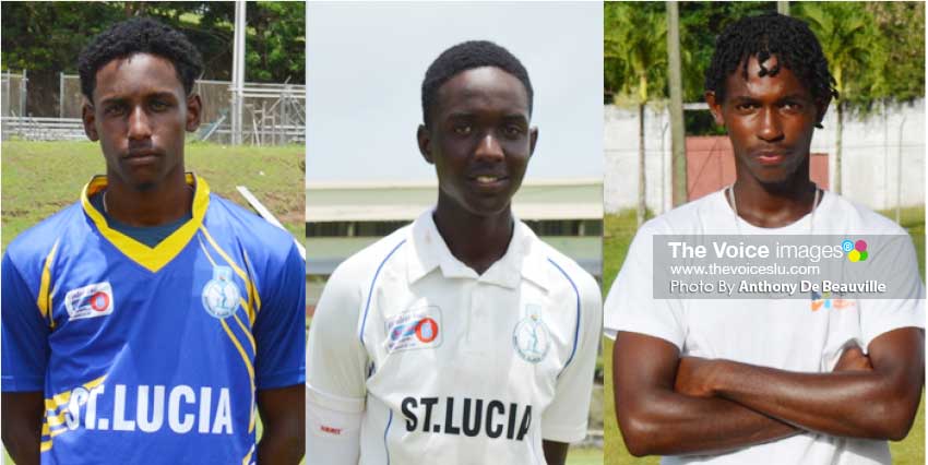 Image of Saint Lucia’s Johnnel Eugene, Kimani Melius and Dane Edward. (Photo: Anthony De Beauville)