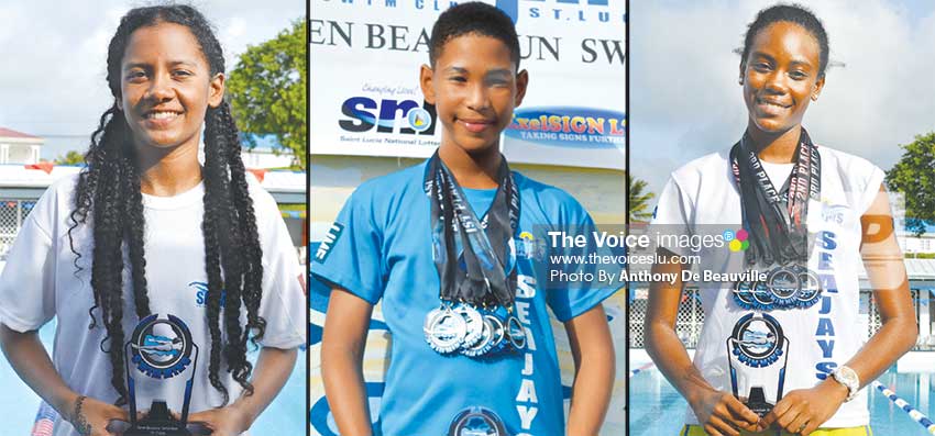 mage: (L-R) Sea Jays top awardees Pavana Dalson, D'Andre Blanchard and Marisa Louisy. (Anthony De Beauville)