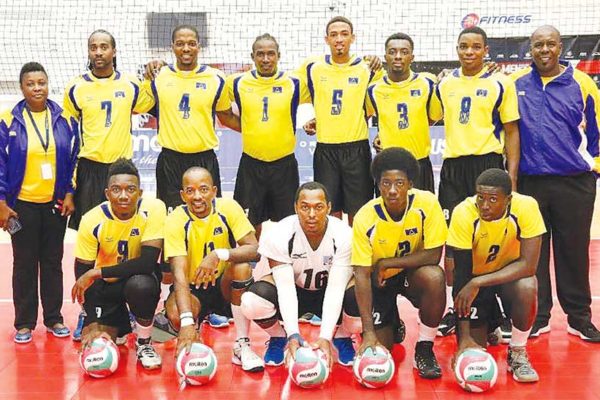 Image: Team Saint Lucia minutes before taking on Trinidad and Tobago on Tuesday evening. (PHOTO: Norceca)