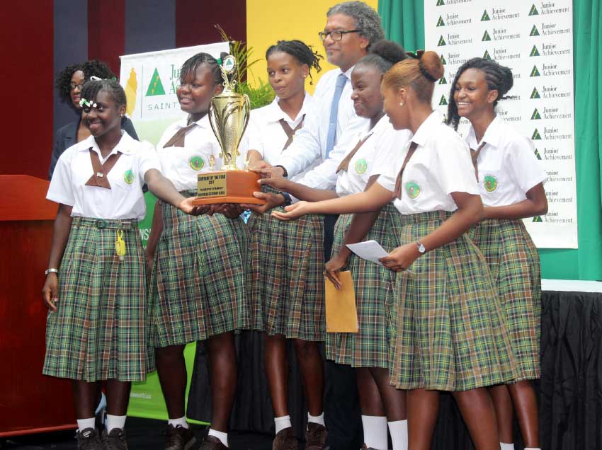 Image: 1st place Company of the Year -- Babonneau Secondary School.