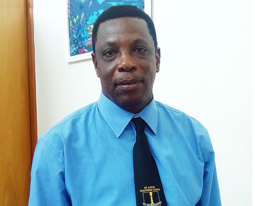 Image of President of the St. Lucia Teachers Union (SLTA), Julian Monrose [PHOTO: PhotoMike]