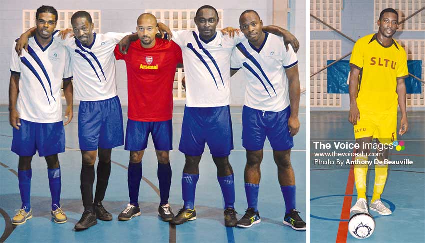 Image: (L-R) Windjammer opened their campaign with a 4–3 win over Police; Nehemiah Wilfred scored a beaver trick for the defending champions Teachers Union over St. James’s Club. (PHOTO: Anthony De Beauville)