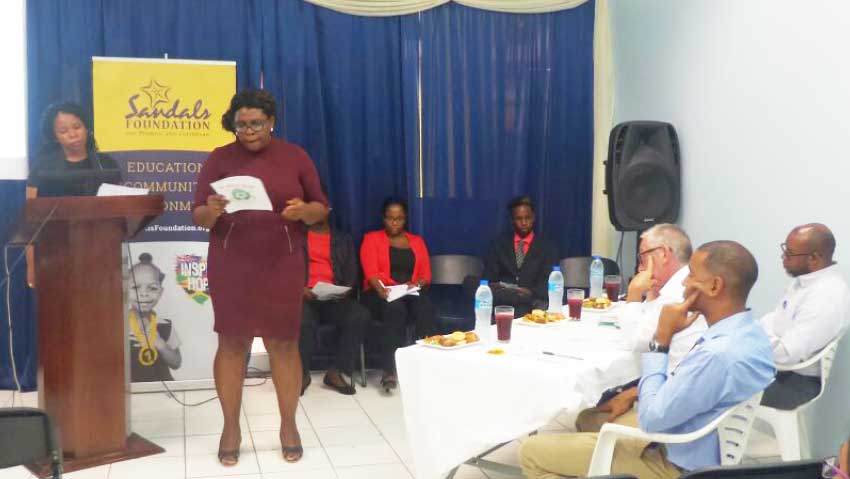 Image: A moment of the business presentation ceremony of the recently concluded Sandals Foundation funded, TSOBE BE Programme.