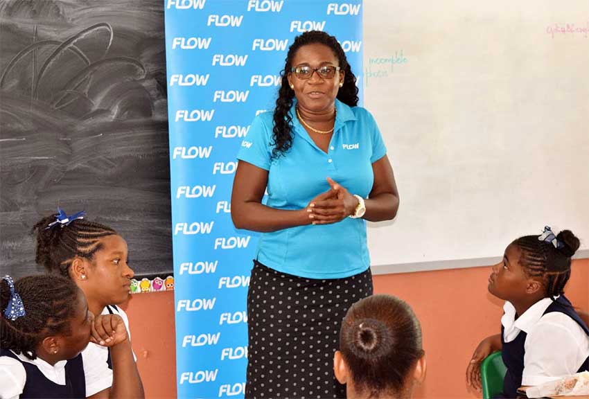Image: Ave Maria Girls Primary students paying close attention to Adriana Mitchel-Gideon on International Internet Day.