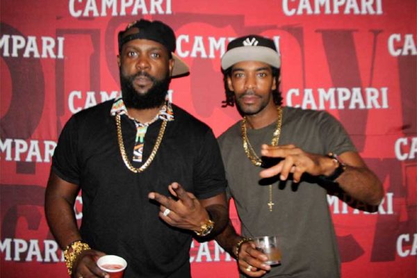 Image of Bunji Garlin and Ricky T at Campari Road To Trini Carnival Cocktail Launch Party.
