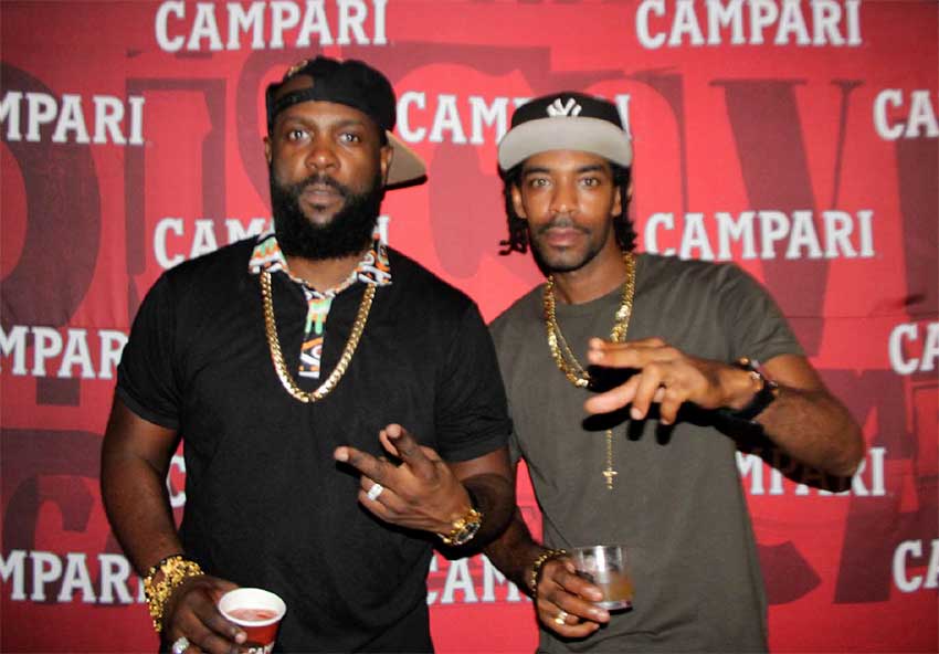 Image of Bunji Garlin and Ricky T at Campari Road To Trini Carnival Cocktail Launch Party.