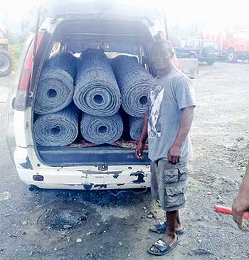 Image: Fish pot wire to be sent to Dominica.