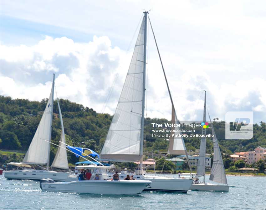 Image: Flotilla 2016 Participants making their way to the IGY Marina from the Castries Harbour. (Photo: Anthony De Beauville)