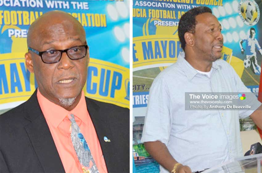 Image: (L-R)Mayor of Castries Peterson Francis and SLFA President Lyndon Cooper at the official launch of the tournament. (Photo: Anthony De Beauville)