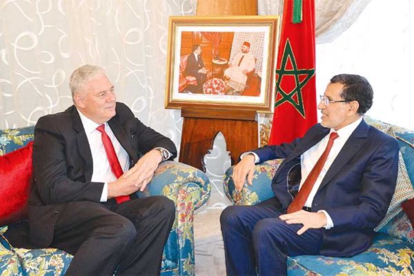 Image: OECS Chairman, Prime Minister Allen Chastanet, (left), meets with Morocco’s Prime Minister, Saad-Eddine El Othmani.