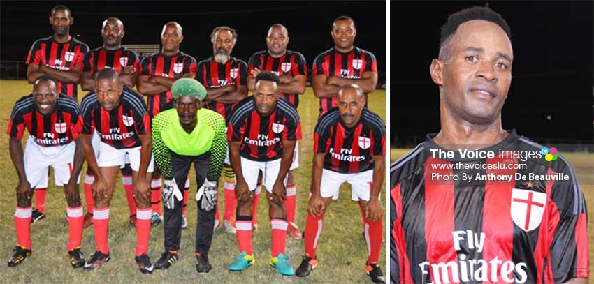 Imgae: (L-R) The victorious Anse la Raye team against BTC; ALR goal scorer Mervin St. Croix. (PHOTO: Anthony De Beauville)