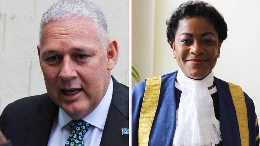 Image: Prime Minister and Minister for Finance, Economic Growth, Job Creation, External Affairs and the Public Service, Allen Chastanet & Honourable Speaker of the House, Mrs. Leonne Theodore-John