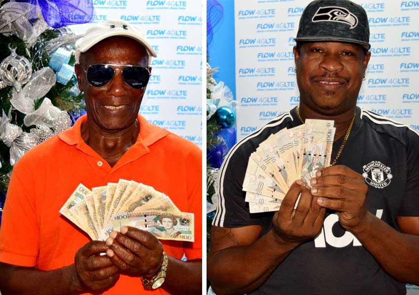 Image: Anse la Raye resident Hector Berthia picked up an extra $2,000 from Flow for Christmas, just for paying his fixed line bill.