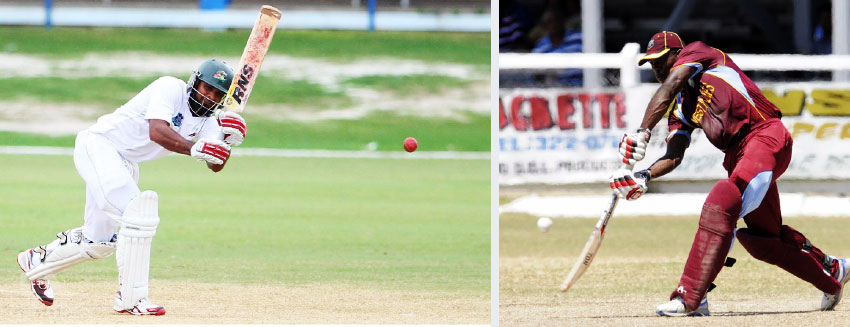 Image: (L-R) Jamaica’s Assad Fudadin and Fabian Allen. (Photo: WICB Media)