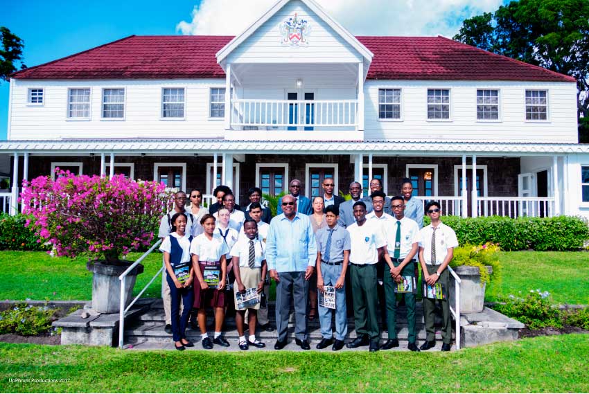 Image: Regional Top Awardees and CXC delegation with Nevis His Excellency Sir Tapley Seaton, Governor General of St Kitts and Nevis.