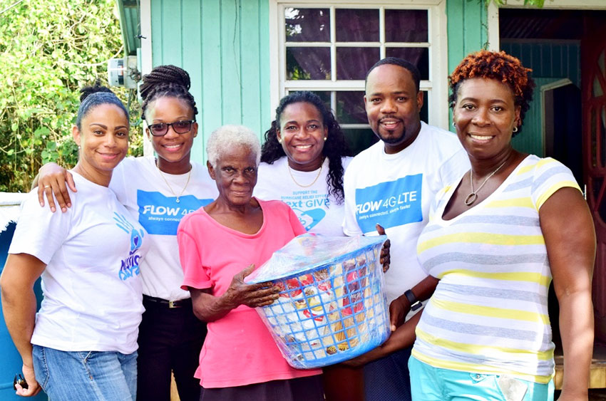 Image: Team Flow and the Choiseul Constituency Council presented a Christmas hamper to this Balca family.